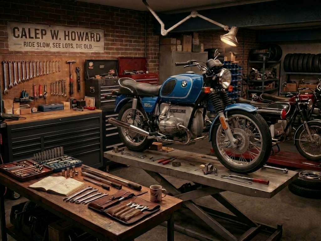 the motorcycle workshop
